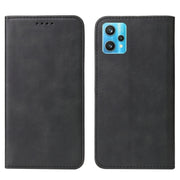 For Realme 9 Pro+ Magnetic Closure Leather Phone Case(Black)