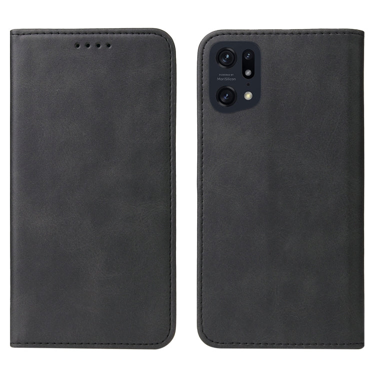 For OPPO Find X5 Pro Magnetic Closure Leather Phone Case(Black)