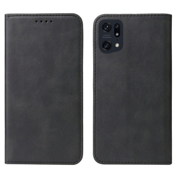 For OPPO Find X5 Pro Magnetic Closure Leather Phone Case(Black)