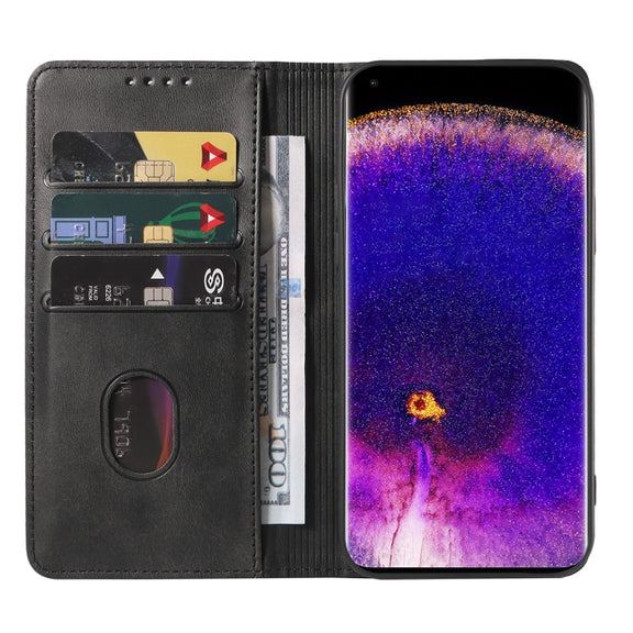 For OPPO Find X5 Pro Magnetic Closure Leather Phone Case(Black)