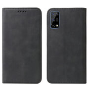 For Realme 7 5G Magnetic Closure Leather Phone Case(Black)