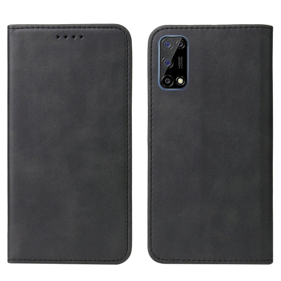 For Realme 7 5G Magnetic Closure Leather Phone Case(Black)