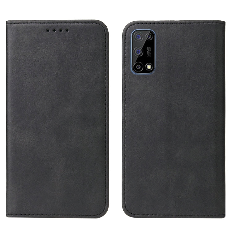 For Realme 7 5G Magnetic Closure Leather Phone Case(Black)