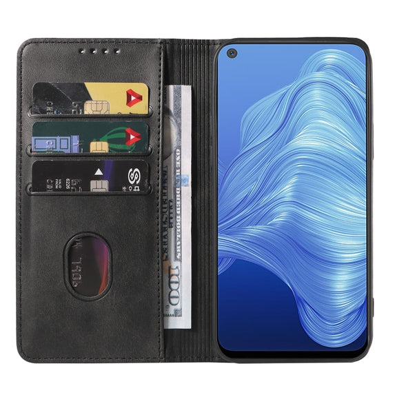 For Realme 7 5G Magnetic Closure Leather Phone Case(Black)
