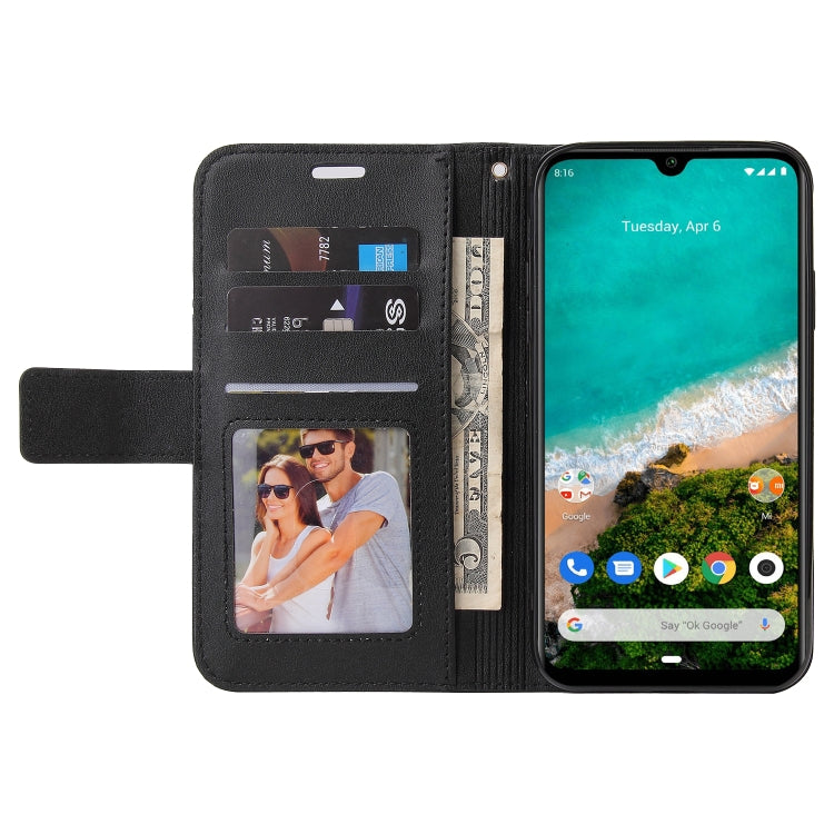 For Xiaomi Mi A3 GQUTROBE Right Angle Leather Phone Case(Black)