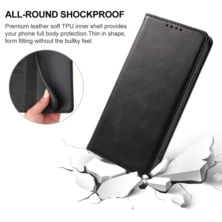 For Realme C35 Magnetic Closure Leather Phone Case(Black)