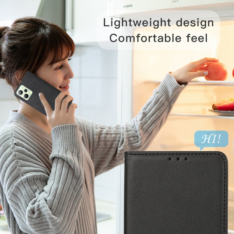 For Realme C35 Magnetic Closure Leather Phone Case(Black)