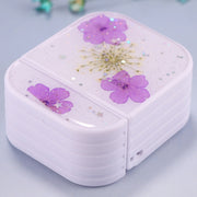For AirPods 1 / 2 Beautiful Ladies Flowers Pattern Wireless Earphone Protective Case(Purple)