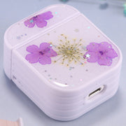For AirPods 1 / 2 Beautiful Ladies Flowers Pattern Wireless Earphone Protective Case(Purple)
