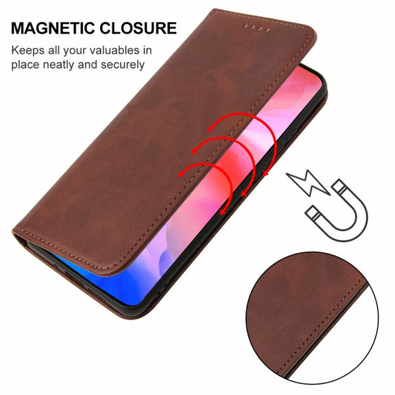 For vivo Y30 Magnetic Closure Leather Phone Case(Brown)
