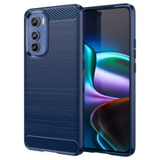 For Motorola Edge 30 Brushed Texture Carbon Fiber TPU Phone Case(Blue)