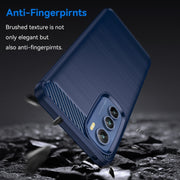 For Motorola Edge 30 Brushed Texture Carbon Fiber TPU Phone Case(Blue)