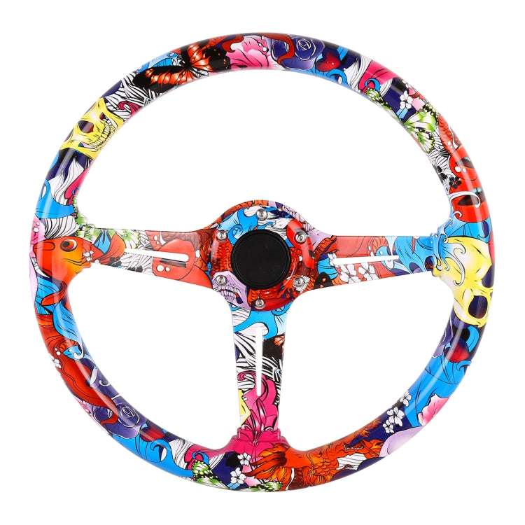 35cm Car Racing Graffiti ABS Steering Wheel(Style 2)