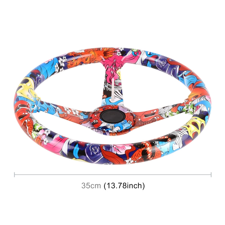 35cm Car Racing Graffiti ABS Steering Wheel(Style 2)