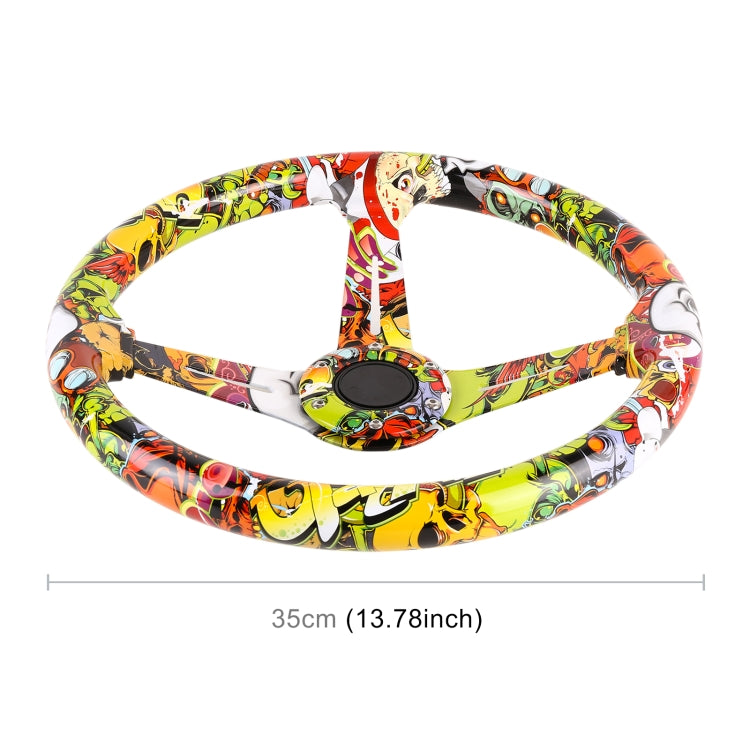 35cm Car Racing Graffiti ABS Steering Wheel(Style 3)