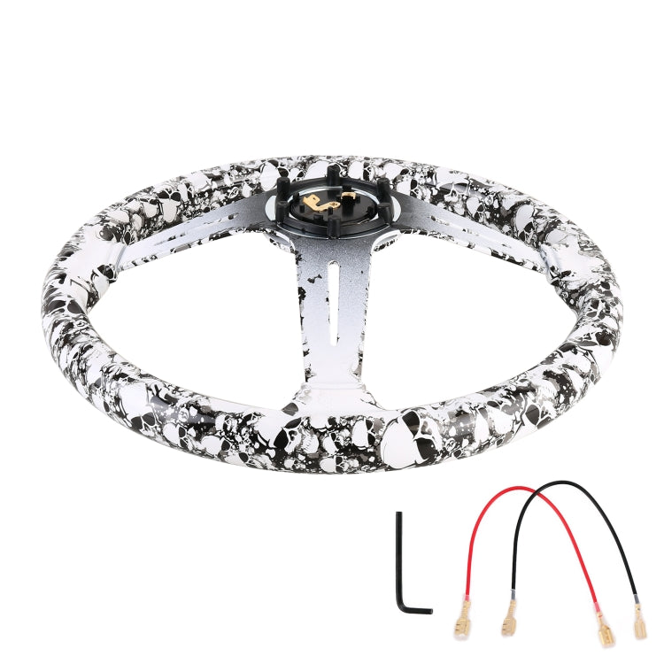 35cm Car Racing Graffiti ABS Steering Wheel(Style 4)