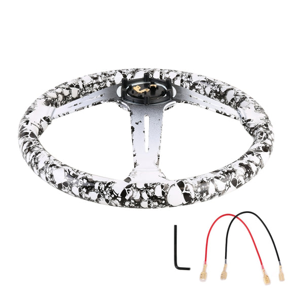 35cm Car Racing Graffiti ABS Steering Wheel(Style 4)