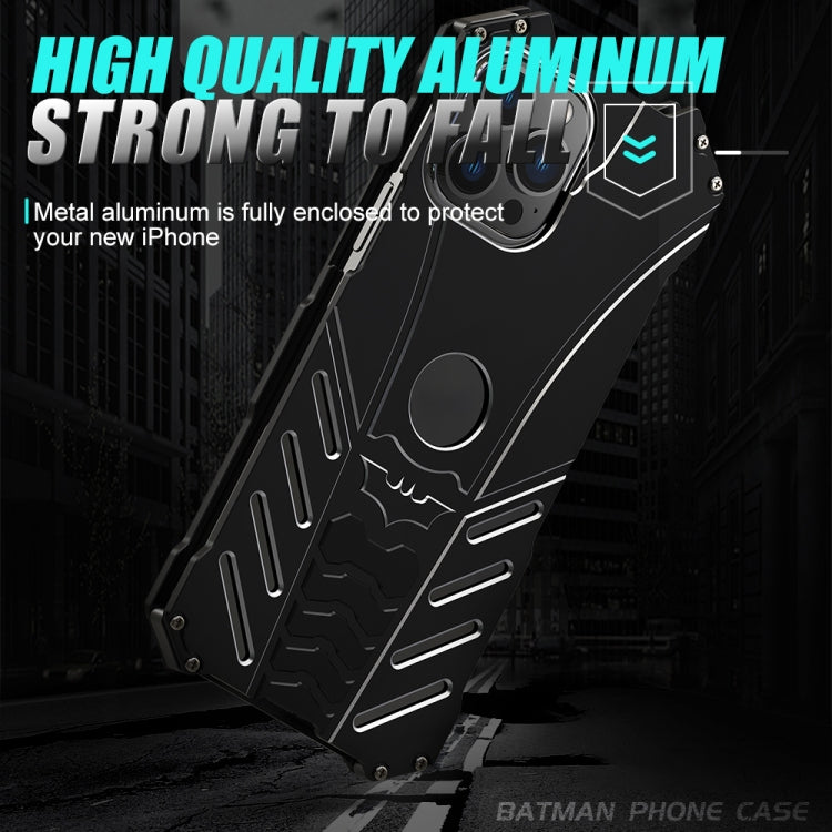 For iPhone 14 R-JUST Batman Metal Mobile Phone Protective Case (Black)