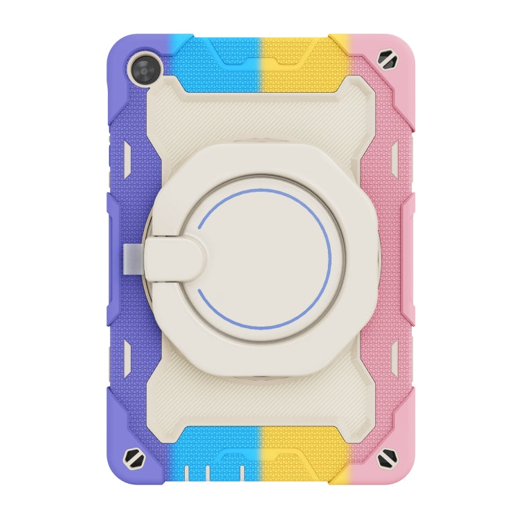 For Huawei MatePad T 10s / T10 Armor Contrast Color Silicone + PC Tablet Case(Rainbow Pink)