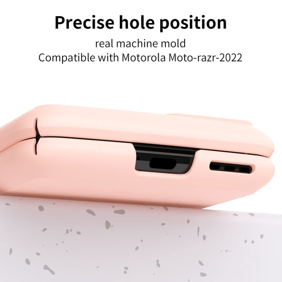 For Motorola Moto Razr 2022 Skin Feel Macaron Three-piece Set Hinge Phone Case(Pink)