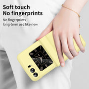 For Motorola Moto Razr 2022 Skin Feel Macaron Three-piece Set Hinge Phone Case(Yellow)
