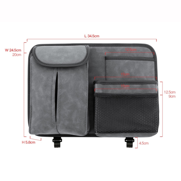 Car Seat Back Hanging Bag Sheepskin Leather Storage Bag With Hook(Brown)