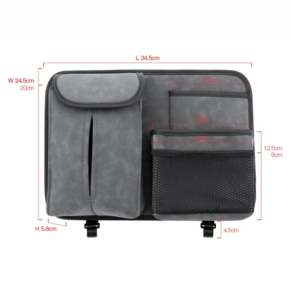 Car Seat Back Hanging Bag Sheepskin Leather Storage Bag With Hook(Brown)