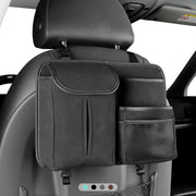 Car Seat Back Hanging Bag Sheepskin Leather Storage Bag With Hook(Brown)
