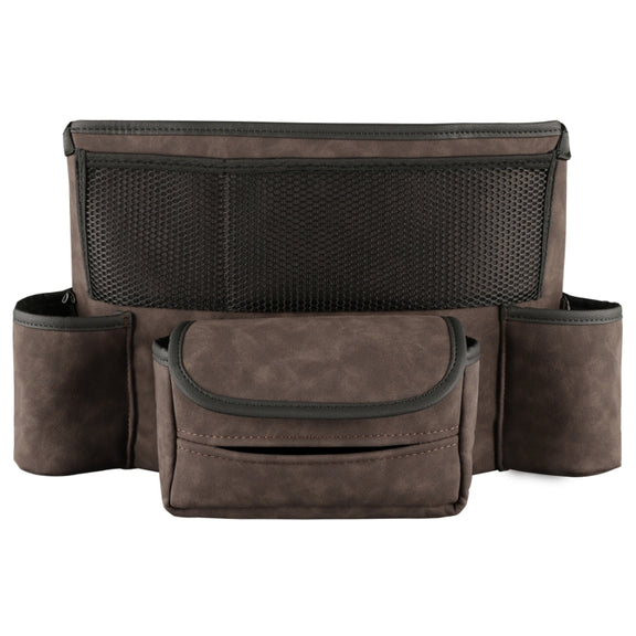 Car Center Console Hanging Bag Sheepskin Leather Storage Bag(Brown)
