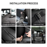 Car Center Console Hanging Bag Sheepskin Leather Storage Bag(Brown)