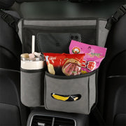 Car Center Console Hanging Bag Sheepskin Leather Storage Bag(Black)