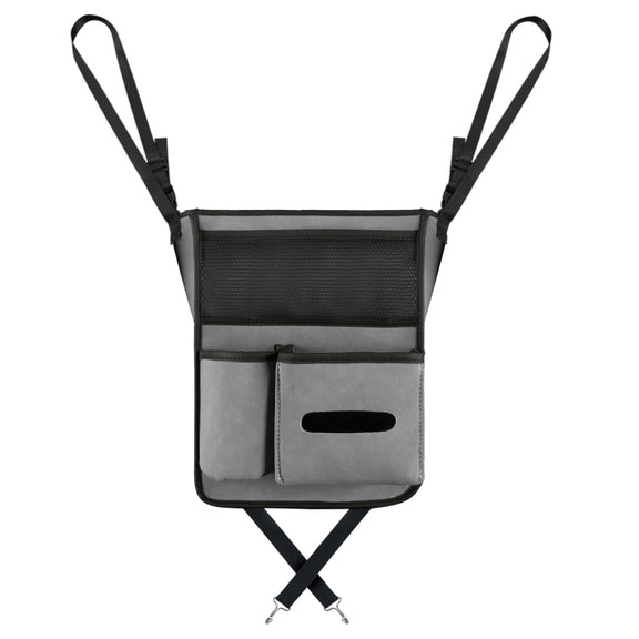 Car Center Console Hanging Bag Sheepskin Leather Storage Bag(Grey)