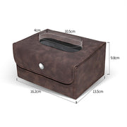 Car Hanging Type Tissue Box Sheepskin Leather Facial Tissue Case(Grey)