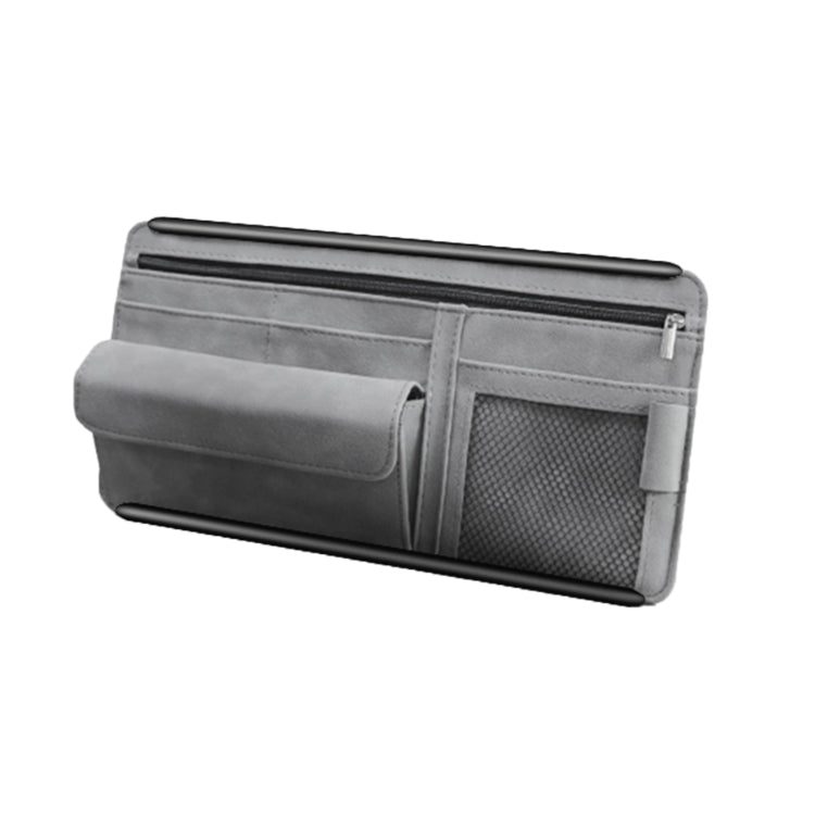 Car Sun Viso Sheepskin Leather Storage Bag(Grey)