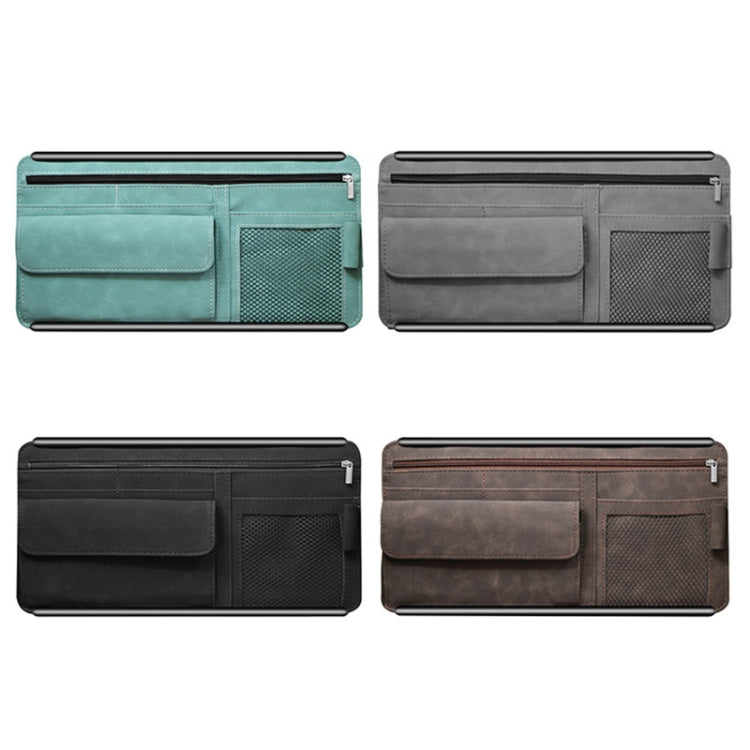Car Sun Viso Sheepskin Leather Storage Bag(Black)