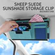 Car Sun Viso Sheepskin Leather Storage Bag(Black)