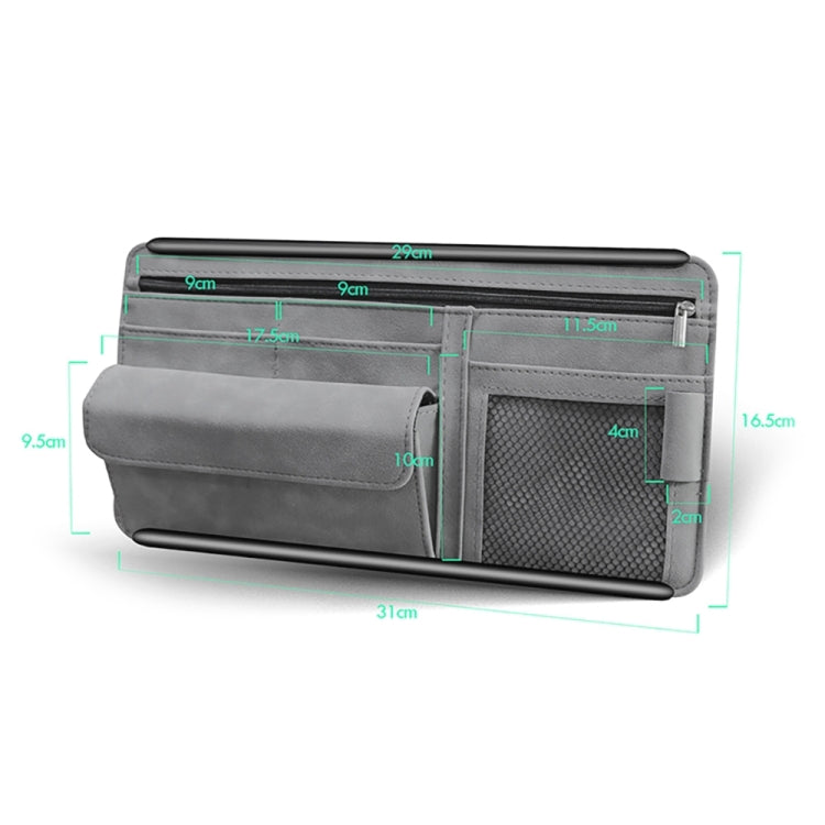 Car Sun Viso Sheepskin Leather Storage Bag(Black)