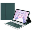 Square Cap Bluetooth Keyboard Leather Case with Pen Slot For Samsung Galaxy Tab S7(Dark Green) - Samsung Keyboard by PMC TechLife | Online Shopping South Africa | PMC TechLife
