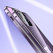 For iPhone 14 Magnetic Double-buckle HD Tempered Glass Phone Case (Blue)