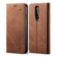 For OnePlus 8 Denim Texture Casual Style Horizontal Flip Leather Case with Holder & Card Slots & Wallet(Brown) - OnePlus Cases by PMC TechLife | Online Shopping South Africa | PMC TechLife