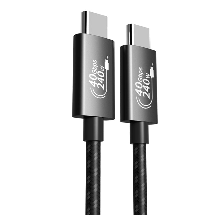 PD240W 40Gbps Dual Type-C USB4 Compatible Fast Charging Data Cable, Length:0.5m(Black)