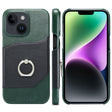 For iPhone 14 Plus Fierre Shann Oil Wax Texture Genuine Leather Back Case (Black) - iPhone 14 Plus Cases by FIERRE SHANN | Online Shopping South Africa | PMC TechLife | Buy Now Pay Later Mobicred