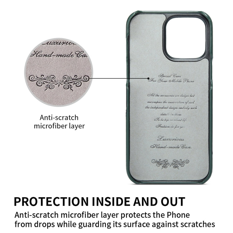 For iPhone 14 Plus Fierre Shann Oil Wax Texture Genuine Leather Back Case (Black)