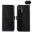 For Motorola Edge 30 Lite / Edge 30 Neo Crocodile Top Layer Cowhide Leather Phone Case(Black) - Motorola Cases by PMC TechLife | Online Shopping South Africa | PMC TechLife | Buy Now Pay Later Mobicred