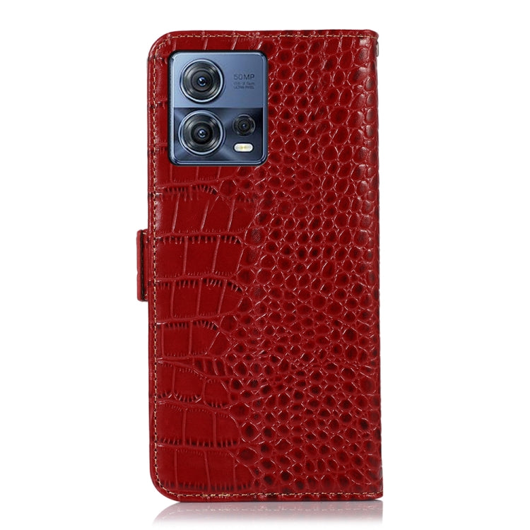 For Motorola Moto S30 Pro Crocodile Top Layer Cowhide Leather Phone Case(Red)