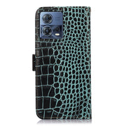 For Motorola Moto S30 Pro Crocodile Top Layer Cowhide Leather Phone Case(Green)