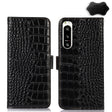 For Sony Xperia 5 IV Crocodile Top Layer Cowhide Leather Phone Case(Black) - Sony Cases by PMC TechLife | Online Shopping South Africa | PMC TechLife | Buy Now Pay Later Mobicred