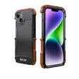 For iPhone 14 R-JUST Ironwood Generation Metal + Wood Phone Case - iPhone 14 Cases by R-JUST | Online Shopping South Africa | PMC TechLife | Buy Now Pay Later Mobicred