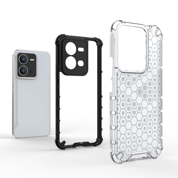 For vivo V25 5G / X80 Lite 5G Honeycomb Phone Case(Black)