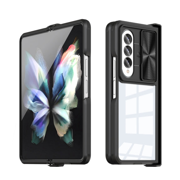 For Samsung Galaxy Z Fold4 360 Full Body Sliding Camshield Phone Case(Black)
